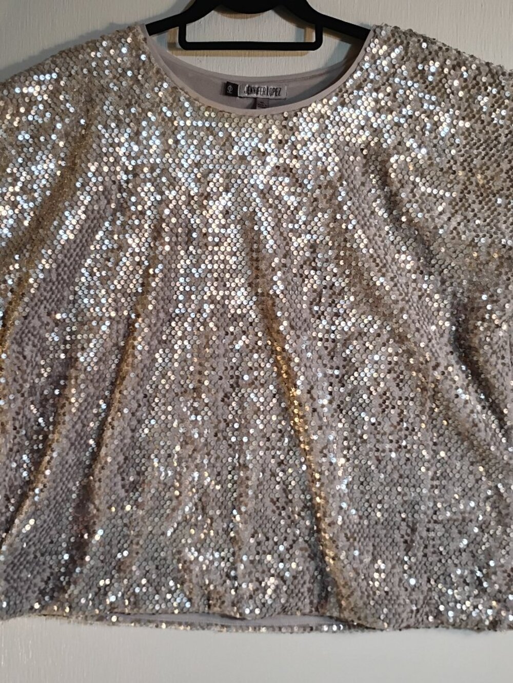 Jennifer Lopez (JLO) silver sequin top Size XL